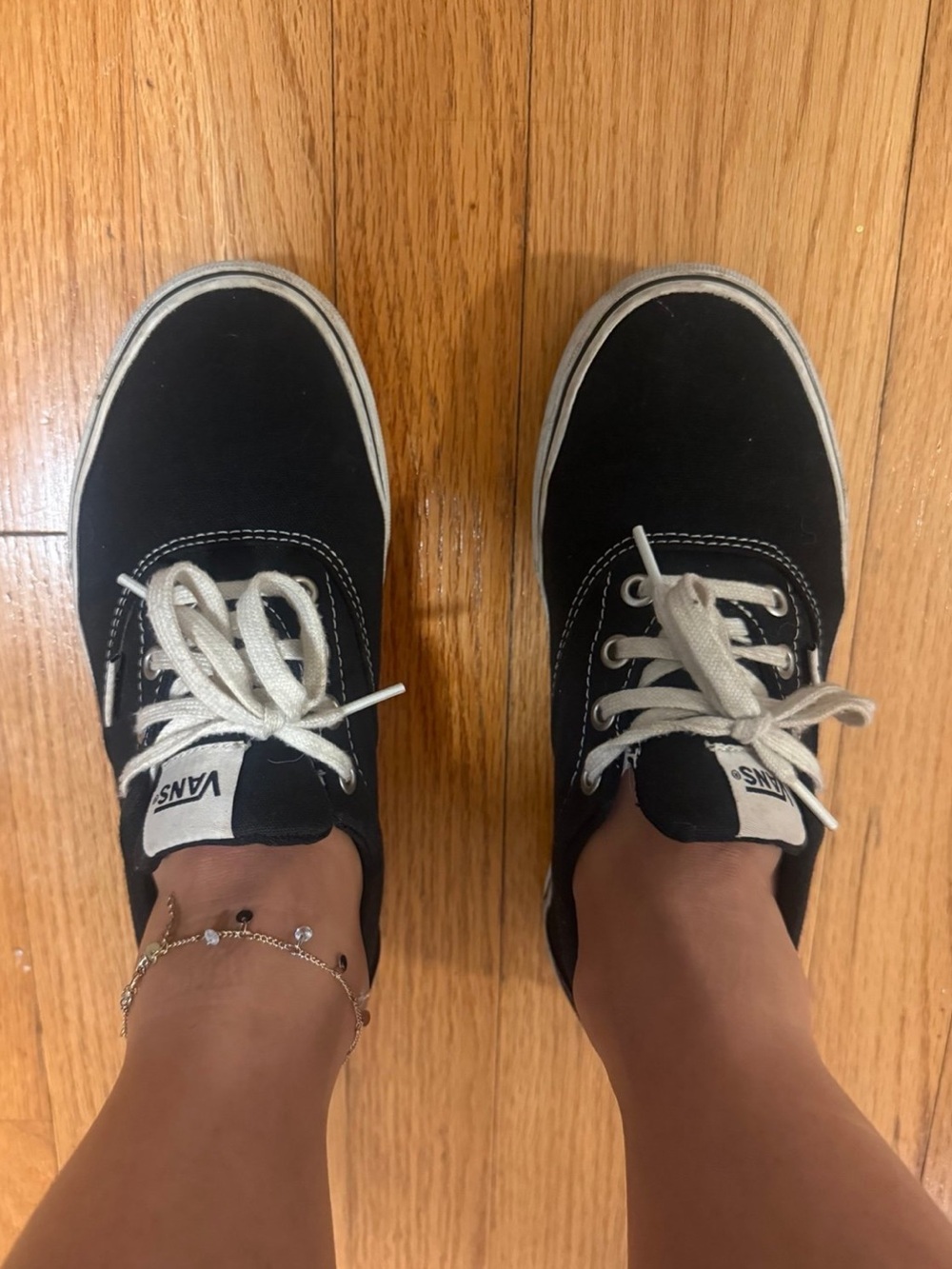 Well Worn Vans Black and White